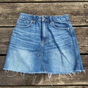 Abercrombie & Fitch Denim A-Line Skirt Rough Hem